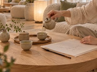 自己泡茶、描红
