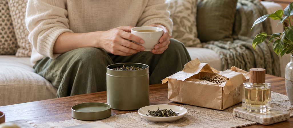 客人在家用茶和香