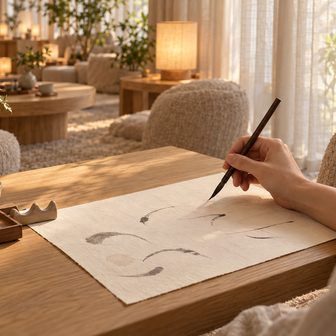 矮桌边描红